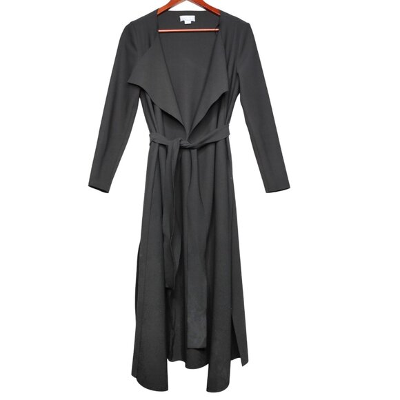 FINDERS Keepers Long Belted Black Duster Cardigan Classic - Picture 2 of 16